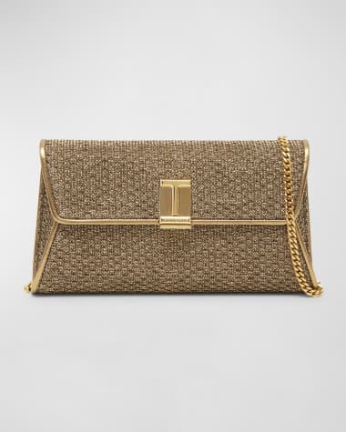 TOM FORD Nobile Clutch in Textured Fabric