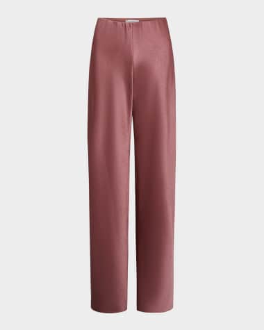 Vince Fluid Bias-Cut Crushed Satin Pants
