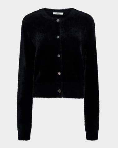 Vince Mother-of-Pearl Eyelash Knit Cardigan
