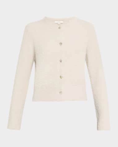 Vince Mother-of-Pearl Eyelash Knit Cardigan