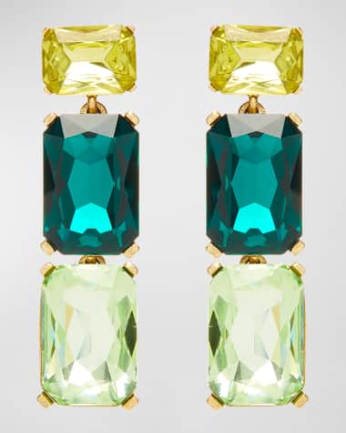 Oscar de la Renta Multi-Crystal Chandelier Clip-On Earrings