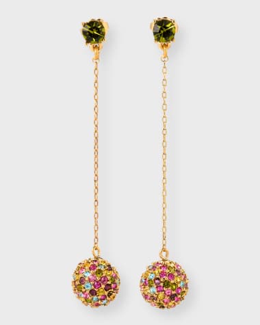 Oscar de la Renta Crystal Pave Ball Drop Earrings