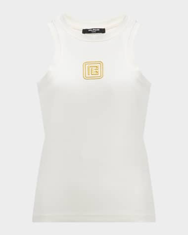 Balmain Retro Logo Stretch Tank Top