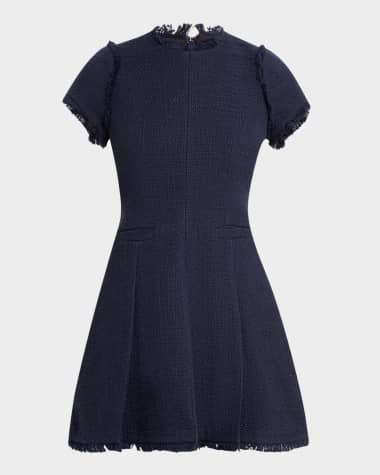 Cinq a Sept Nova Cotton Boucle Pleated Mini Dress