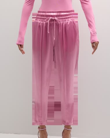 Cinq a Sept Adalie Cropped Drawstring Satin Pants