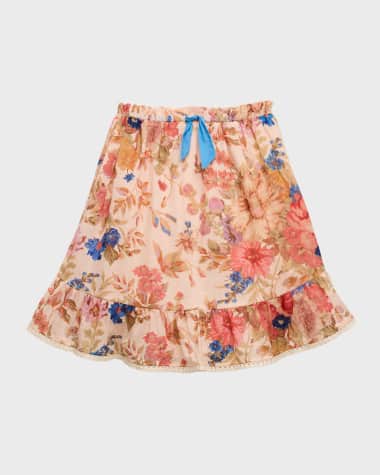 Zimmermann Girl's August Floral-Print Flip Skirt, Size 2-12