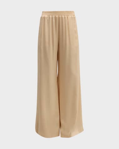 FABIANA FILIPPI High-Rise Wide-Leg Satin Trousers