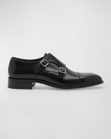 TOM FORD Men's Claydon Leather Double-Monk Strap Loafers