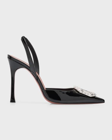 Amina Muaddi Camelia Ombre Patent Halter Pumps