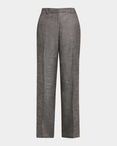 Lafayette 148 New York Pull On Wide Leg Wool & Cashmere-Blend Pant in