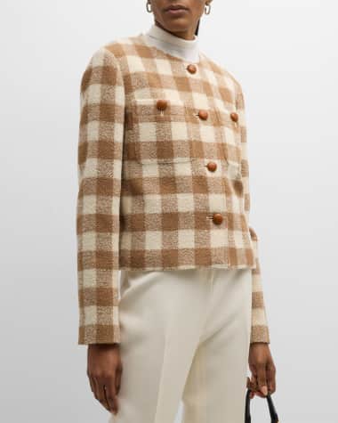 Lafayette 148 New York Button-Down Plaid Jacket