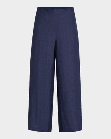 Lafayette 148 New York Columbus Mid-Rise Cropped Wide-Leg Pants