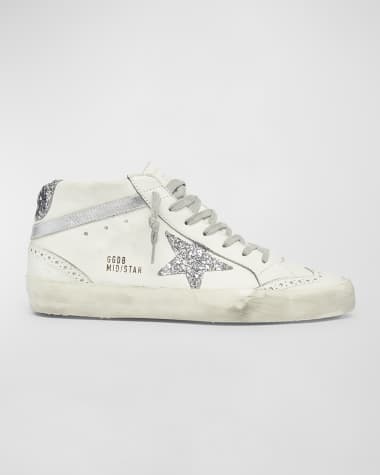 Golden Goose Mid Star Classic Glitter Leather Sneakers