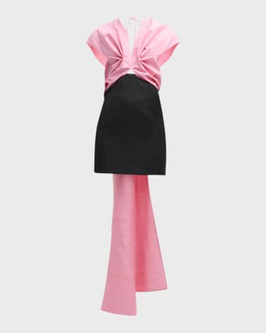 Wynn Hamlyn Kate Draped Twill Mini Dress