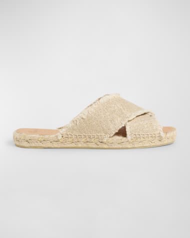 Castaner Palmera Linen Crisscross Slide Espadrilles