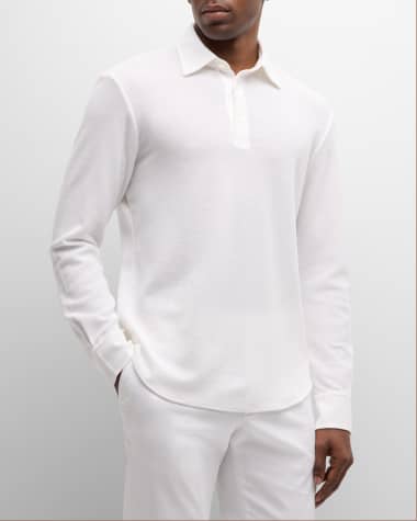 ZEGNA Men's Cotton Jersey Pique Polo Shirt