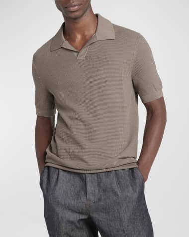 ZEGNA Men's Cotton Knit Polo Sweater
