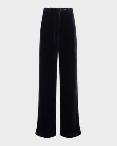 L'Agence Pilar Velvet Wide-Leg Pants