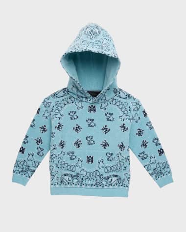 Amiri Boy's Bandana Printed Hoodie, Size 4-12