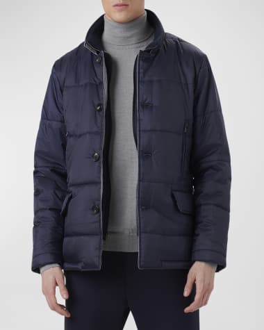 Bugatchi Men's Quilted Jacket with Inner Bib