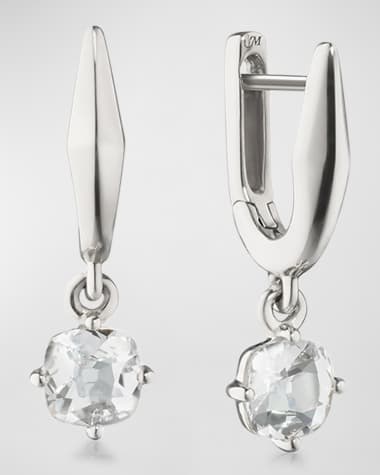 Monica Rich Kosann Sterling Silver Points North Earrings With Rock Crystals