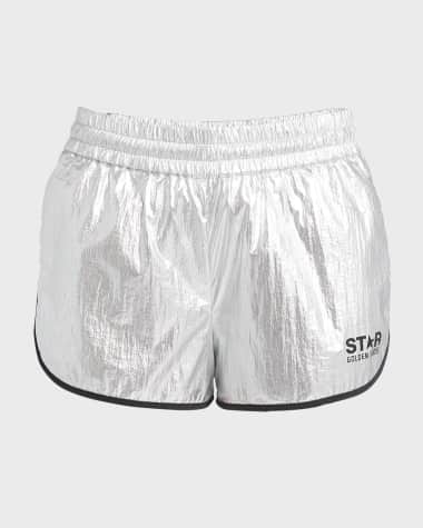 Golden Goose Star Diana Metallic Pull-On Logo Shorts