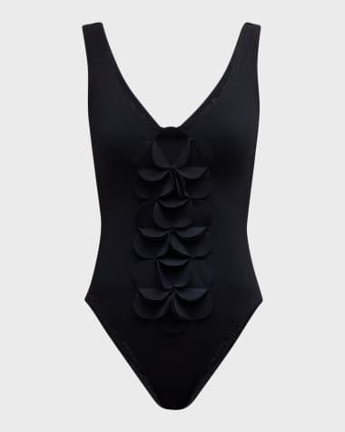 Karla Colletto Tess V-Neck Silent Underwire One-Piece Swimsuit