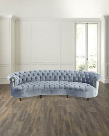 Haute House Rebecca Mirrored Tufted Sofa - 86"