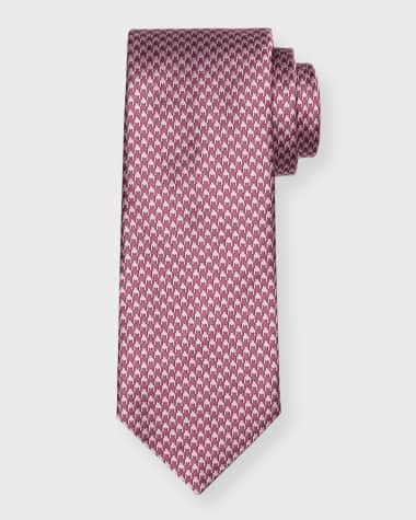 TOM FORD Men's Houndstooth-Print Silk Tie