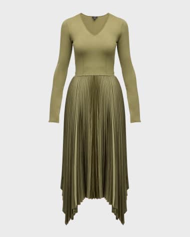 Joseph Dubois Pleated Handkerchief Midi Dress