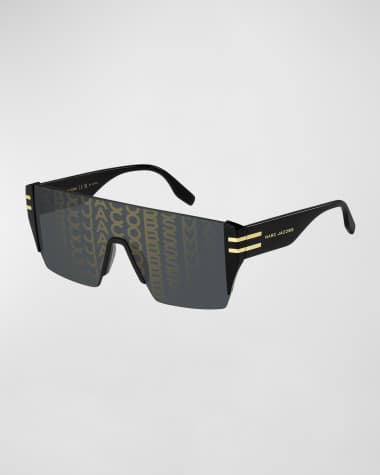 Marc Jacobs Mirrored Graphic Acetate Shield Sunglasses