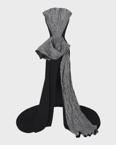 Maticevski Ozone Gown with Pleated Drape Detail