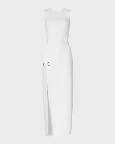 Maticevski Mannerism Structured Thigh-Slit Sleeveless Ankle Dress