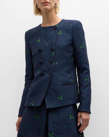 Emporio Armani Double-Breasted Floral Jacquard Jacket