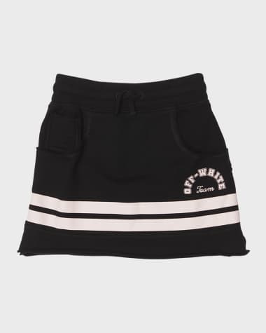 Off-White Girl's Team 23 Drawstring Mini Sweatskirt, Size 4-10