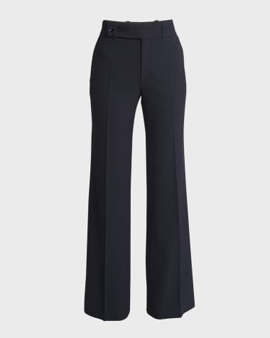 Chloe Wide-Leg Stretch Wool Trousers