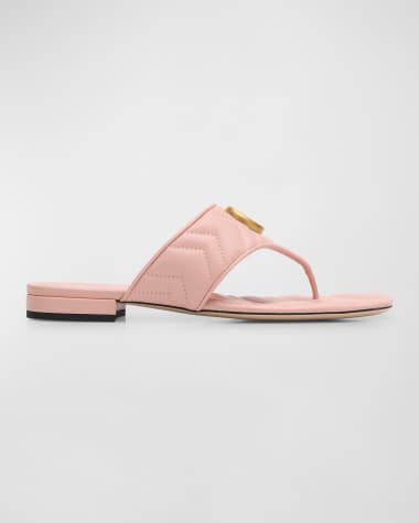 Gucci Double G Marmont Thong Sandals