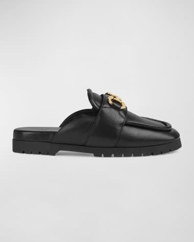 Gucci Airel Leather Horsebit Loafer Mules