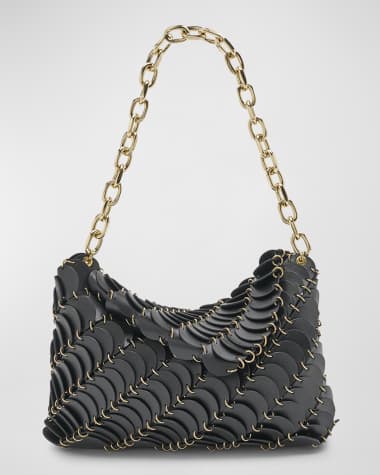 Rabanne Sac Disc-Link Leather Shoulder Bag