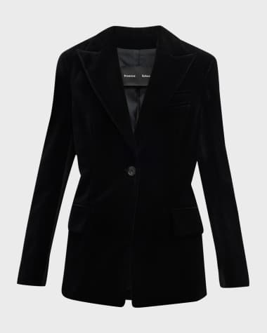 Proenza Schouler Nico Velvet Single-Breasted Blazer Jacket