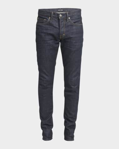 Slim-Fit Tapered Logo-Jacquard Jeans