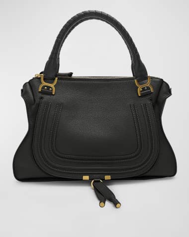 Chloe Marcie Large Double Carry Satchel Bag in Suede
