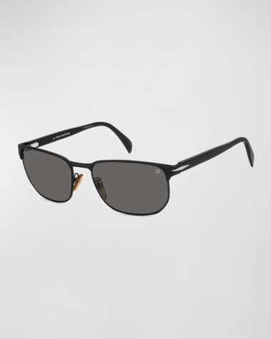 David Beckham Men's Polarized Metal Rectangle Sunglasses