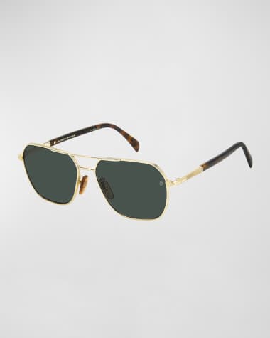 David Beckham Men's Metal Aviator Sunglasses