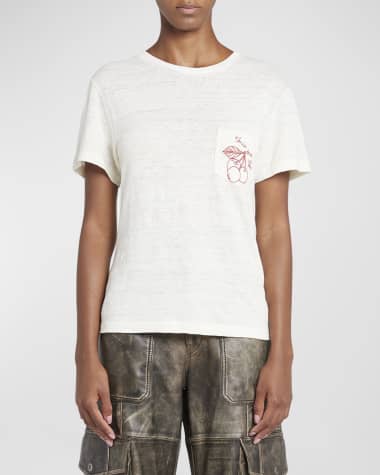 Golden Goose Journey Short-Sleeve Embroidered Pocket T-Shirt