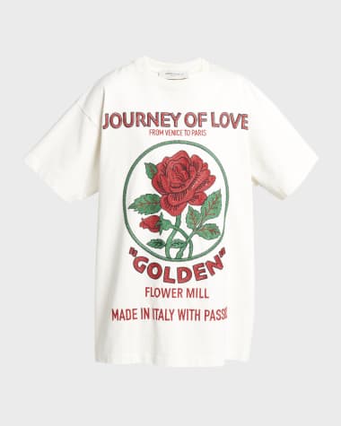 Golden Goose Journey Short-Sleeve Embroidered T-Shirt Dress