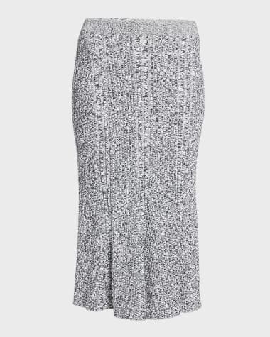 Stella McCartney Ribbed Mouline Wool Pencil Skirt