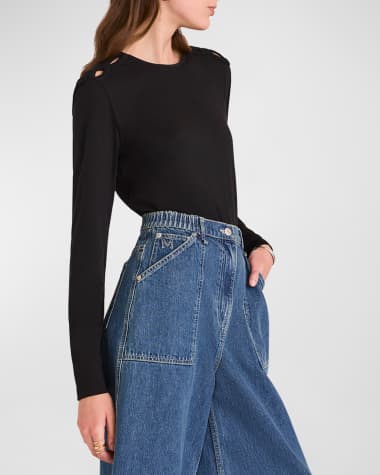 Merlette Cadenza Cutout Organic Cotton Jersey Top