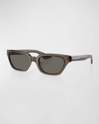 KHAITE x Oliver Peoples Monochrome Acetate Rectangle Sunglasses