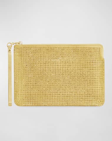 Rebecca Minkoff Studded Metallic Faux-Leather Wristlet